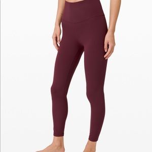 Lululemon align pant 25” maroon , size 4- worn once